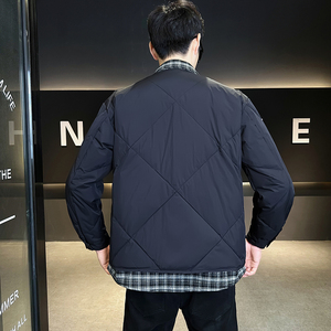 @标 抖音 外套羽绒服假两件格子高级感男外套98006-P185图片