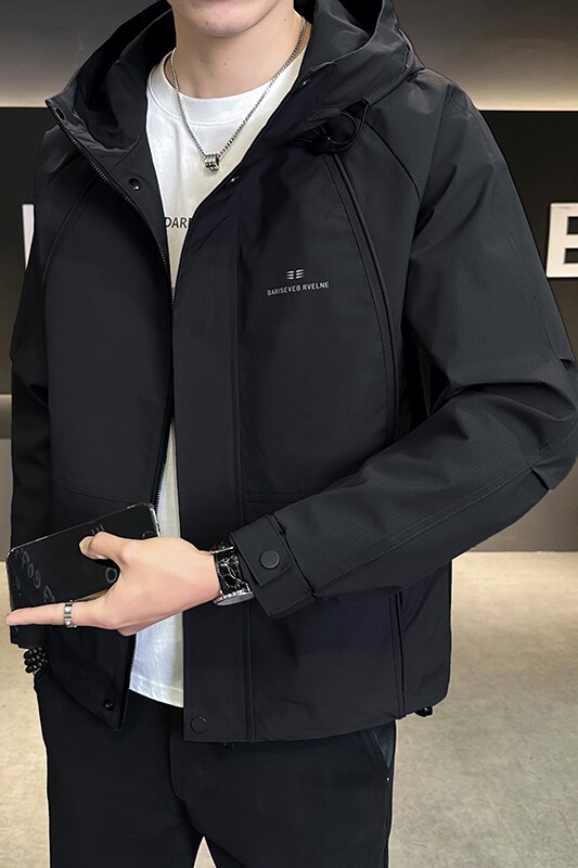 @店主风-冲锋衣春秋季新款工装连帽长袖夹克外套3502-P125,男装夹克,电商D246