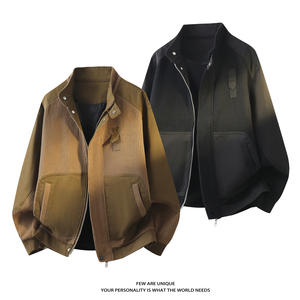3D平铺-有大码春秋季新款棒针织拼接长袖夹克外套JK113-P105图片