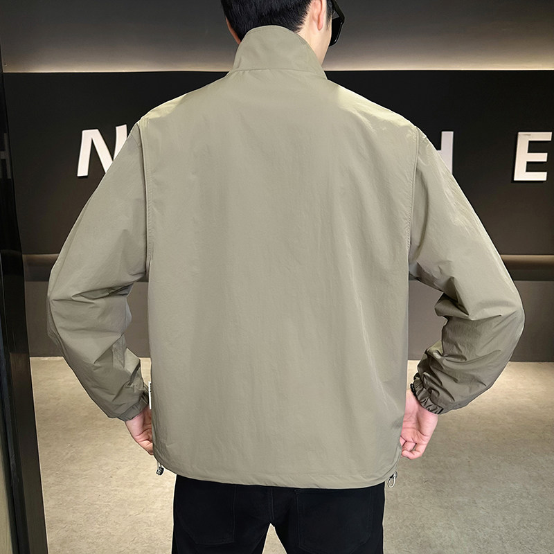 @店主高级感薄款夹克工装立领网布拼接外套12513-P95,男装夹克,电商D246
