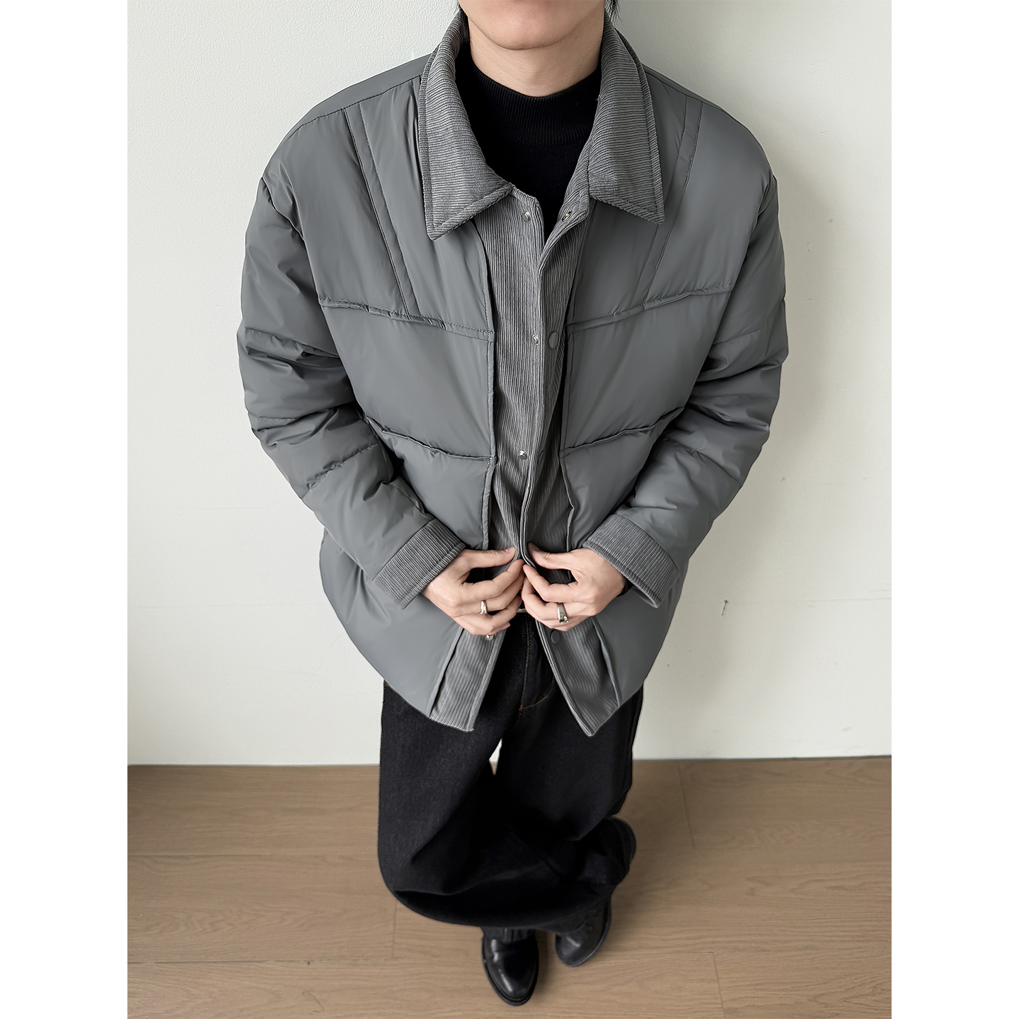 @新标90美式针织拼接外套羽绒服设计高级感男外套YR891-P245，男装羽绒服，电商D246