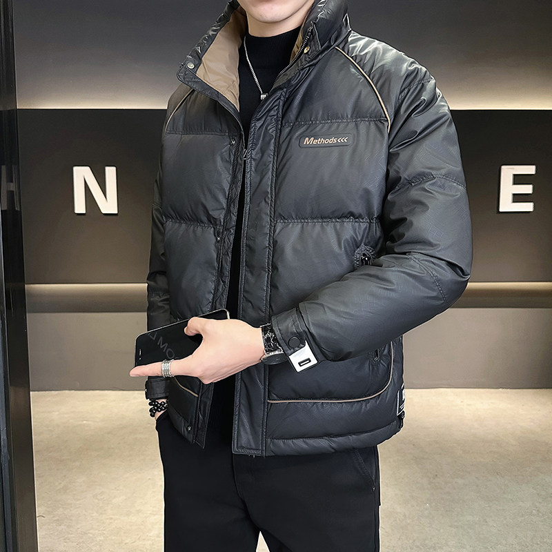 @店主风-冬新款亮面羽绒服潮流男立领拼色-8582-P165控258,男装羽绒服,电商D246