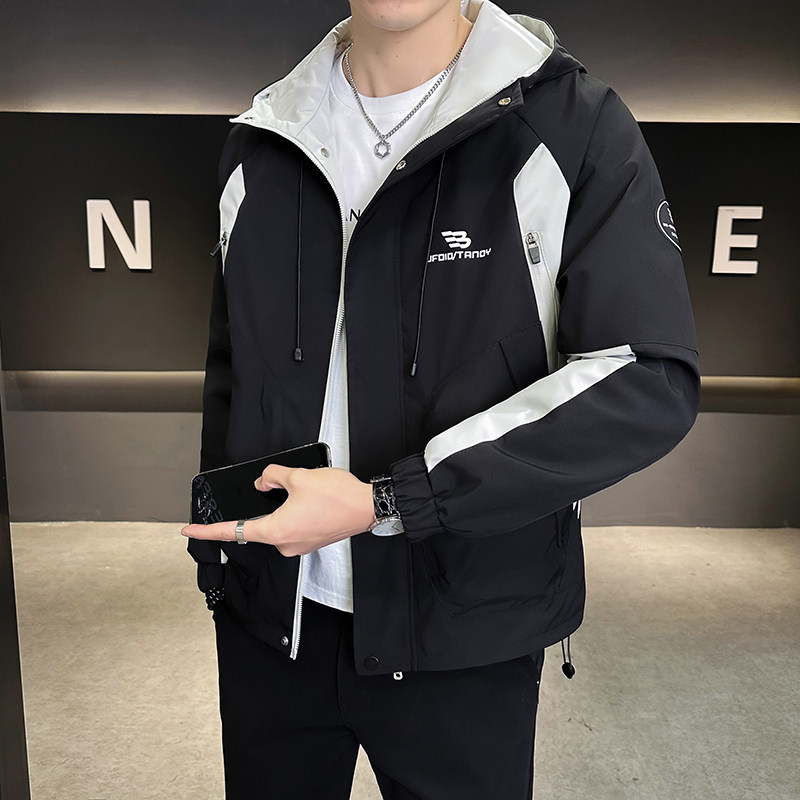 @店主风-冲锋衣春秋季新款工装连帽长袖夹克外套6801-P105图片
