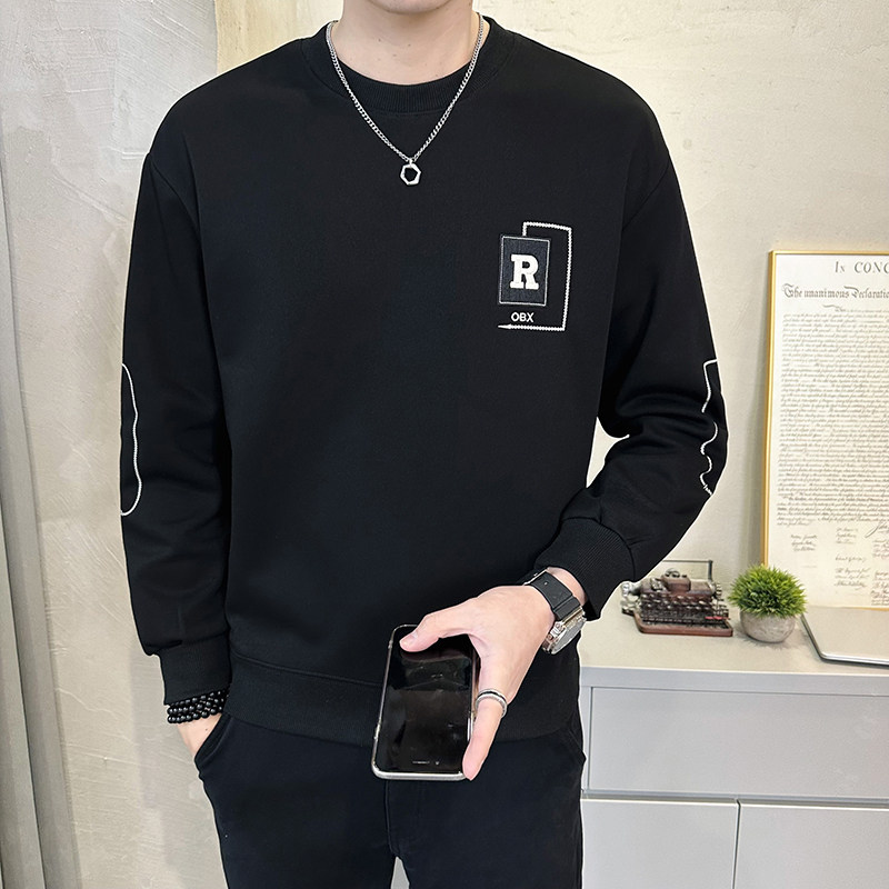 @店主风特殊面料上衣男针织长袖卫衣圆领外套休闲-7707-P58,男装卫衣,电商D246