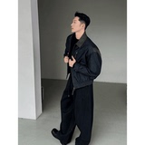 网图@标50美式风格牛仔外套拼接羽绒服潮流男翻领领YR899-P205，男装工装外套，电商D246