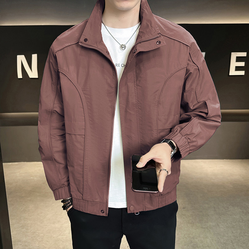 抖音2025春装男士外套棒球领工装夹克男6038-P80控138,男装夹克,电商D246