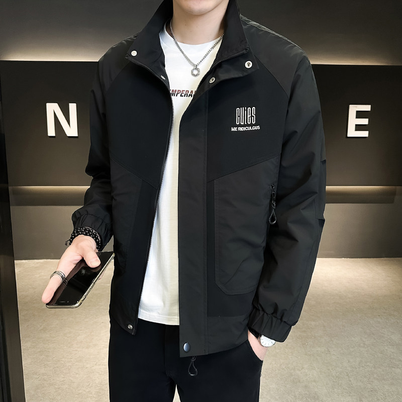 @店主-2026年春秋新款男士高端针织拼接工装夹克外套JK136-P80,男装夹克,电商D246