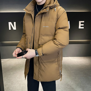 @店主风-新款中长款工装冲锋衣白鸭绒连帽羽绒服潮流1808-P190,男装羽绒服,电商D246