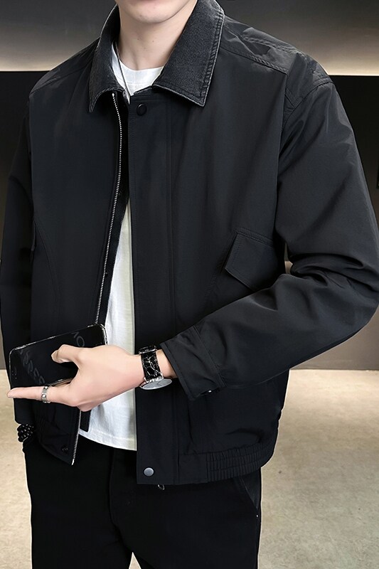 @店主-2025春装抖音男士假两件牛仔工装夹克外套25801-P115,男装夹克,电商D246