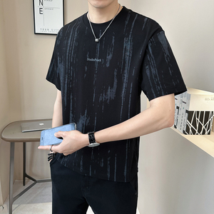 @店主扎染设计男士高克重圆领渐变短袖T恤半袖85232-P48
