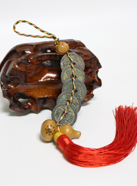 真品招财压门槛葫芦挂件五帝钱