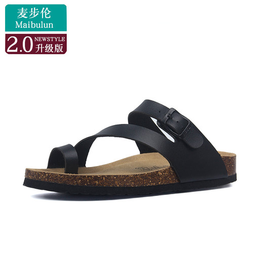 麦步伦勃肯软木防滑增高沙滩凉拖