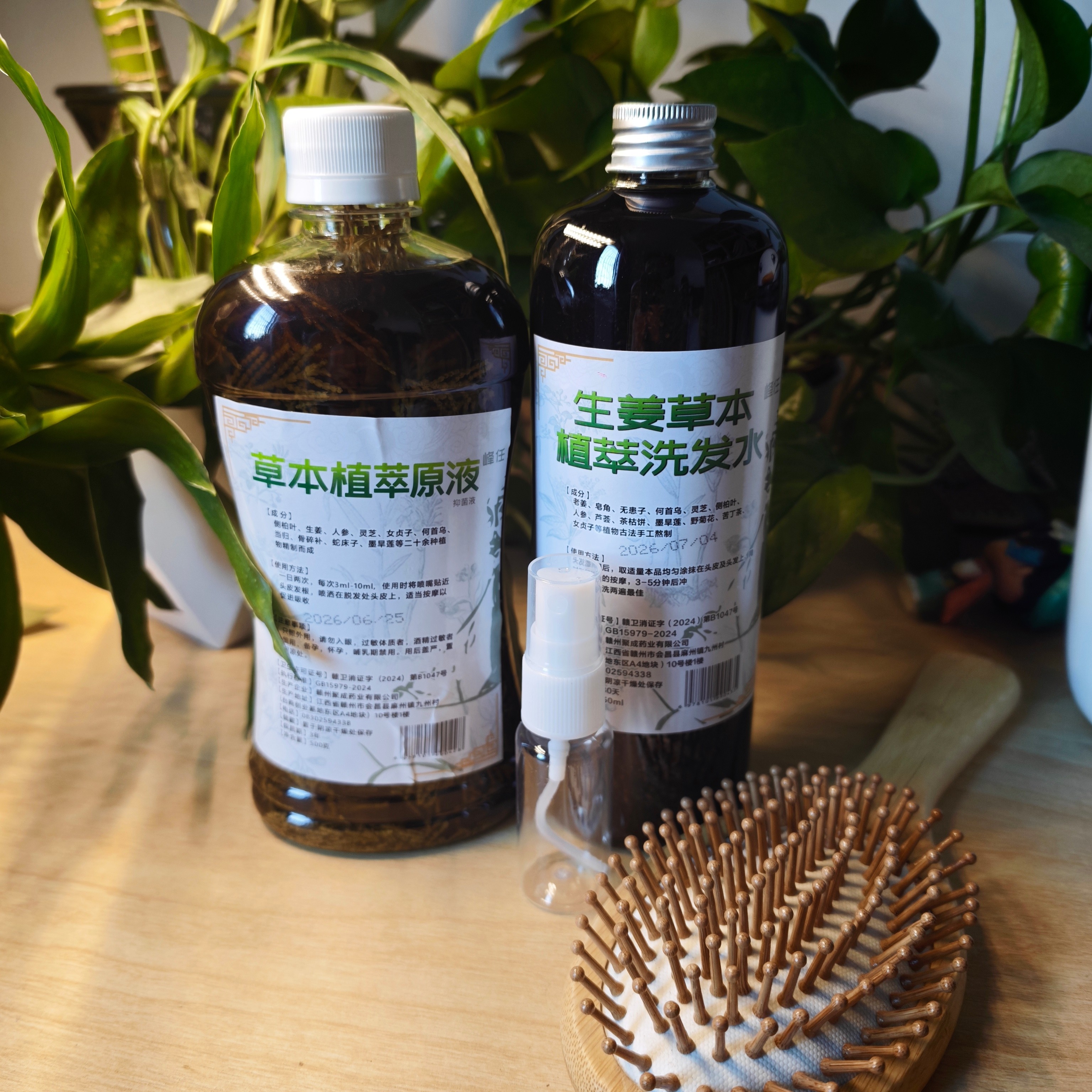 峰任草本植萃生姜侧柏叶洗发水洗头膏精华液