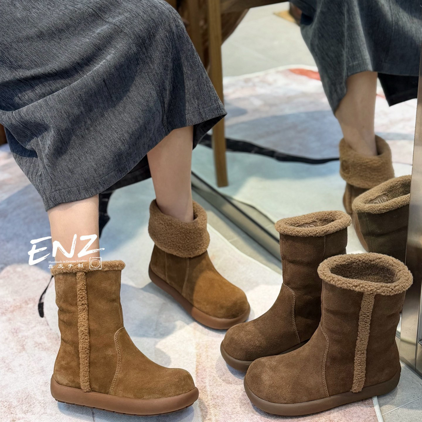 伊宁子2025新款冬季两穿时装靴