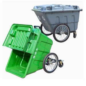 400L塑料保洁车大号户外垃圾桶