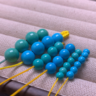 天然绿松石高瓷小米珠散珠配饰配珠文玩DIY4mm6mm单珠圆珠隔珠