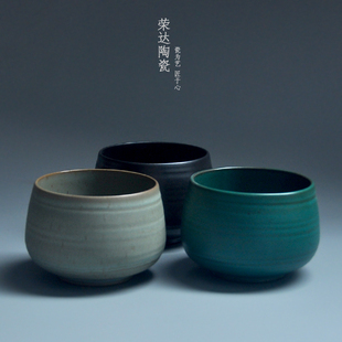 陶瓷茶洗碗大号日式复古粗陶开片杯洗茶海茶渣废水缸水盂茶道配件