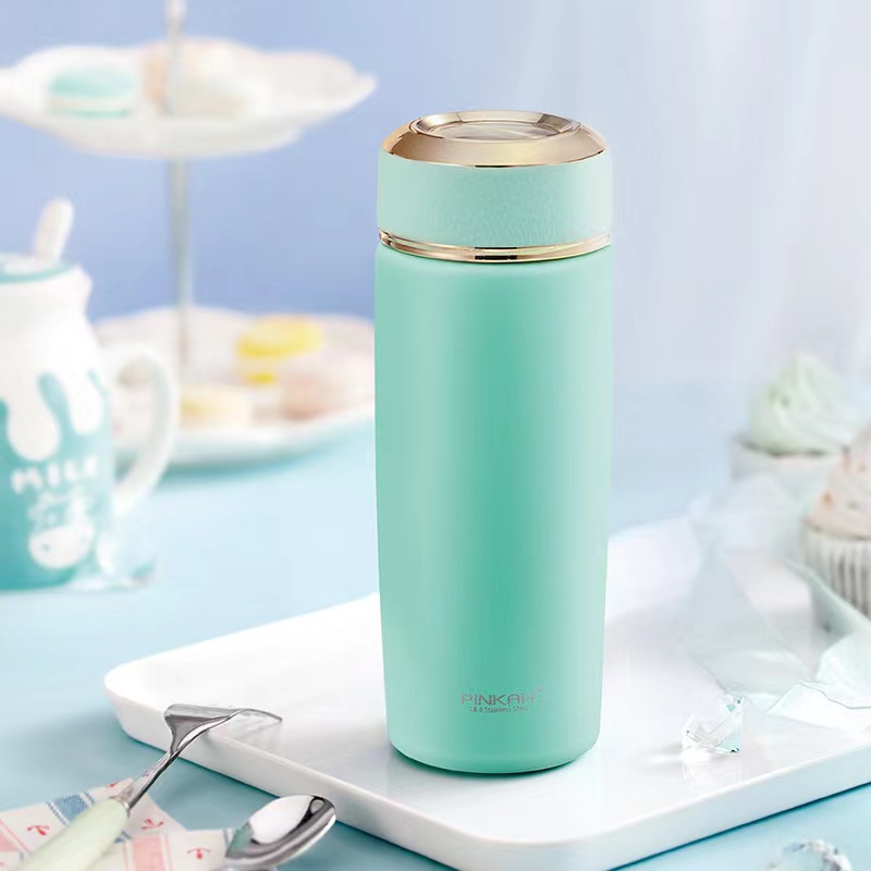 品家时尚轻量真空保温杯男士泡茶杯少女办公杯茶滤茶隔口袋水壶