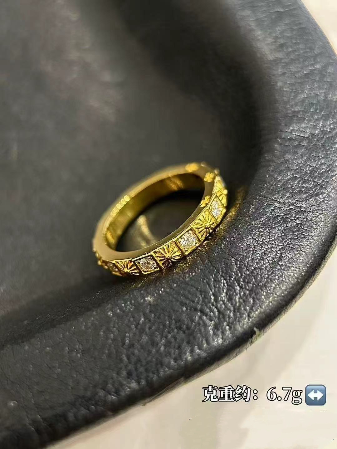 深圳水贝999足金镶嵌克罗心戒手饰