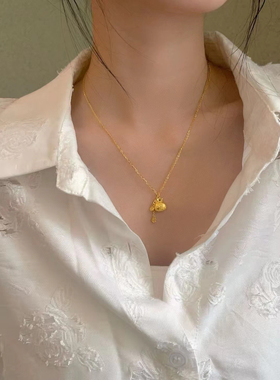 深圳水贝999足金5G福袋钱袋项链福气满满好运连连女黄金浮雕感