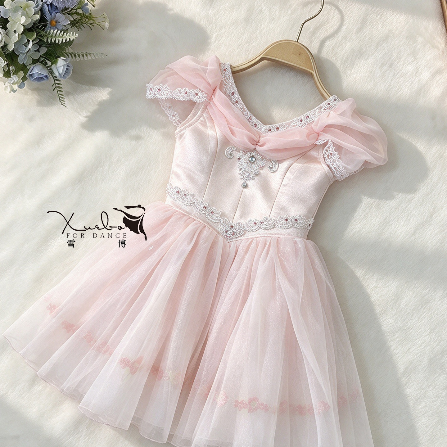 定制款粉色丘比特魔符女桑比卡tutu裙成人儿童演出服比赛定制