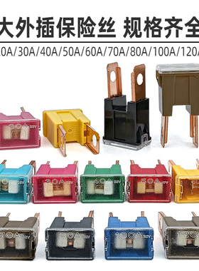 20A/30A/40A/50A/60A/70A/80A/100A/120A方形长脚外插大保险丝片