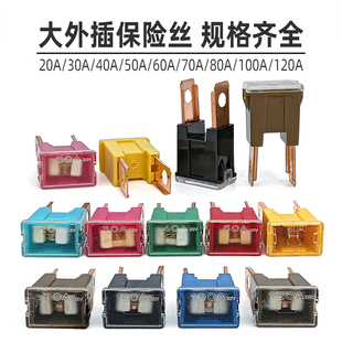 20A/30A/40A/50A/60A/70A/80A/100A/120A方形长脚外插大保险丝片