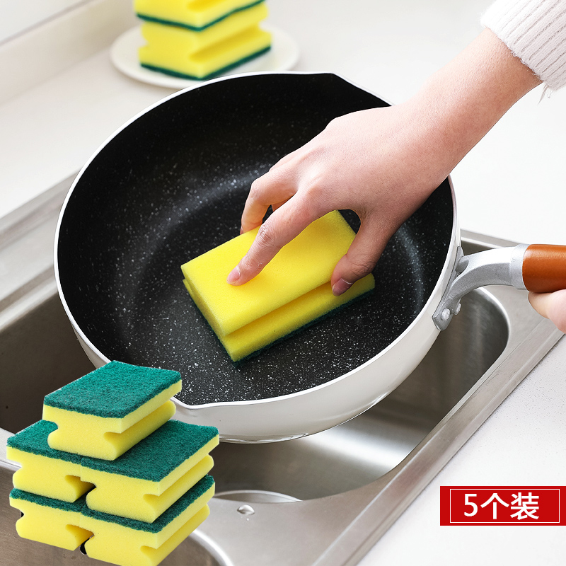 Sponge Five loaded household kitchen Restaurant Scouring Dishwasher Derusting Two-sided Magic rub Sponge Wipe cleanin the Family/Personal Cleaning Tools , Housework/Floor cleaning equipment , Sponge  category - from Buy2taobao.com to provide professional Taobao agent buy service