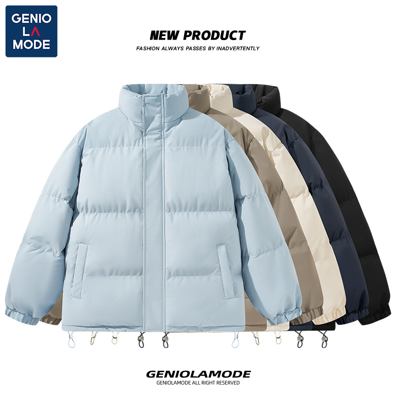 捷尼拉莫GENIOLAMODE棉衣男春季2025新款美式纯色加厚面包服棉服