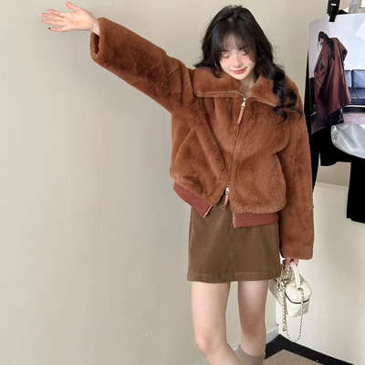 海宁25冬新款仿獭兔毛毛皮草