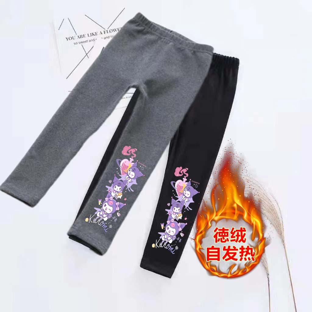 儿童德绒保暖裤新款自发热女童裤子秋裤内穿中小童秋冬外穿打底裤