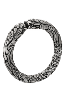 霸气风男款高工艺双龙出海银手镯