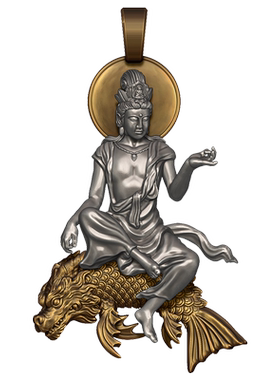 守护神足银吊坠观音佛牌