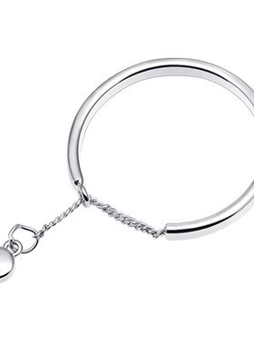 银戒指光面小豆豆可调节手饰品