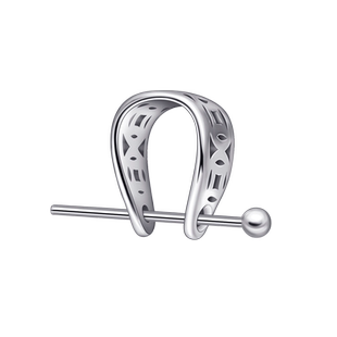 S925纯银扣头加厚玉坠扣夹扣斜孔瓜子扣翡翠扣项链吊坠扣diy配件