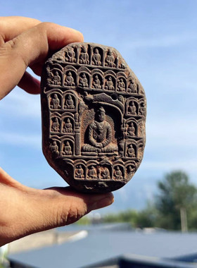山西云冈石窟文创礼品复古非遗砖雕瓦当残佛一号镇纸香插壶盖置