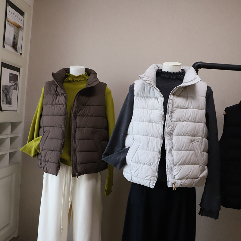 立领保暖棉服马甲背心外套女