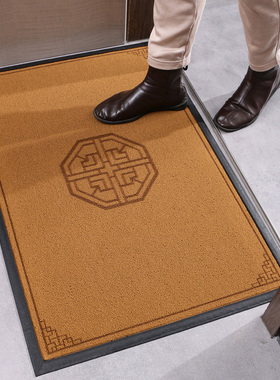 中式门口黄色地垫入户门垫户外进门入门脚垫家用玄关大门口地毯