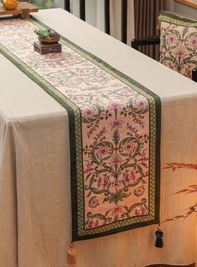 美式复古桌旗高级感餐桌电视柜五斗柜长条盖布茶几茶桌台布餐桌布