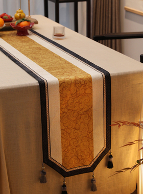 真彩祥云新中式禅意桌旗国风复古茶席高级感电视柜餐桌布长条盖布
