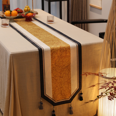 真彩祥云新中式禅意桌旗国风覆古茶席高级感电视柜餐桌布长条盖布