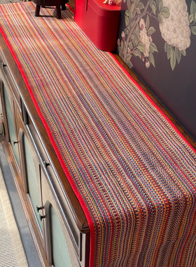 高级感新年桌旗茶几斗柜鞋柜盖布玄关柜电视柜桌旗布红色长条桌布