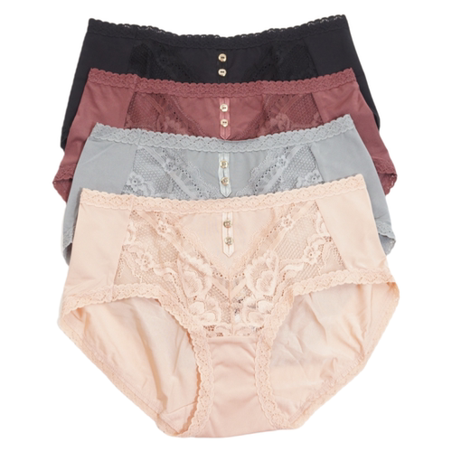 奥丽侬女士蕾丝中腰提臀抑菌透气纯棉内裤OK3739配8738 8738文胸