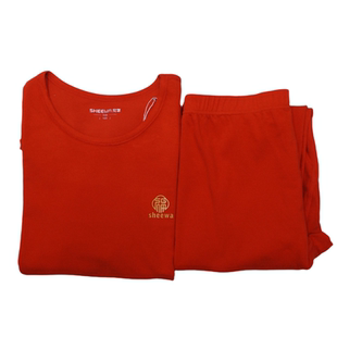 兄华青少年学生保暖内衣大红色本命年少女大童秋衣秋裤 5078 5077