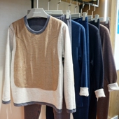 圆领蚕丝保暖内衣套装 新款 兄华温泉养肤羊绒贴片加厚加绒护膝男士