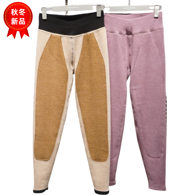 加厚骆驼绒保暖裤兄华冬女士高腰