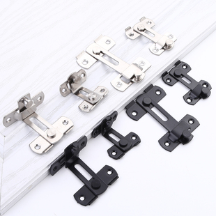 免打孔不锈钢门扣90/180度加厚锁扣仓谷推拉门笼子插销黑色门栓