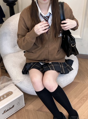 栗子猪套装JK制服校供感毛衣套装多色百搭针织衫学院风外套秋冬