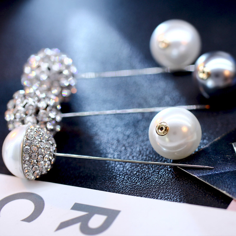 简约大珍珠圆形多钻开衫珍珠别针装饰大衣毛衣一字针胸针衣领夹|msdalam kategori Aksesori/Barang Kemas Fesyen, kerongsang - dari Buy2taobao.com untuk memberikan perkhidmatan ejen Taobao profesional membeli