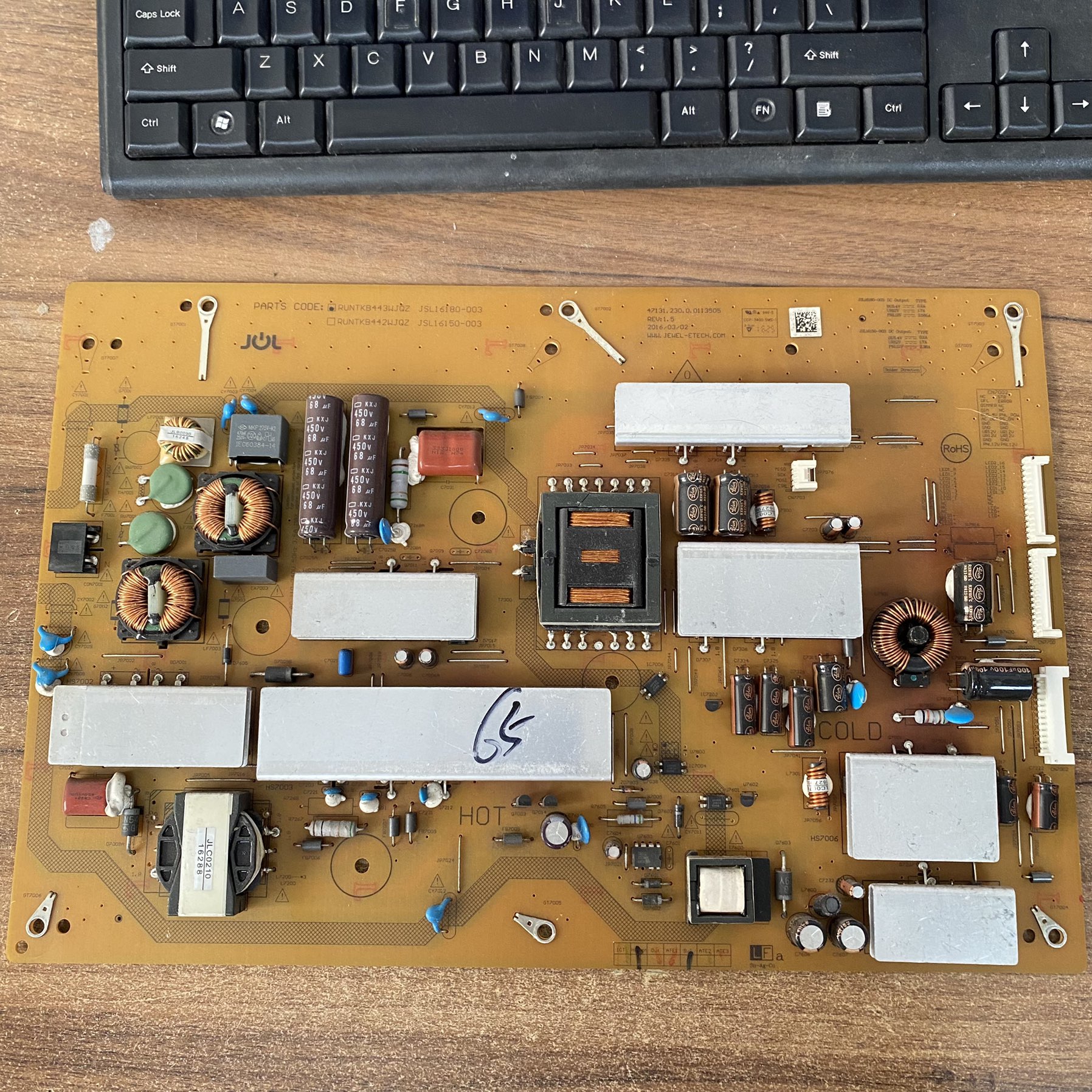 ￠夏普LCD-58SU761A电源板RUNTKB442/443WJQZ JSL16150-003测好发